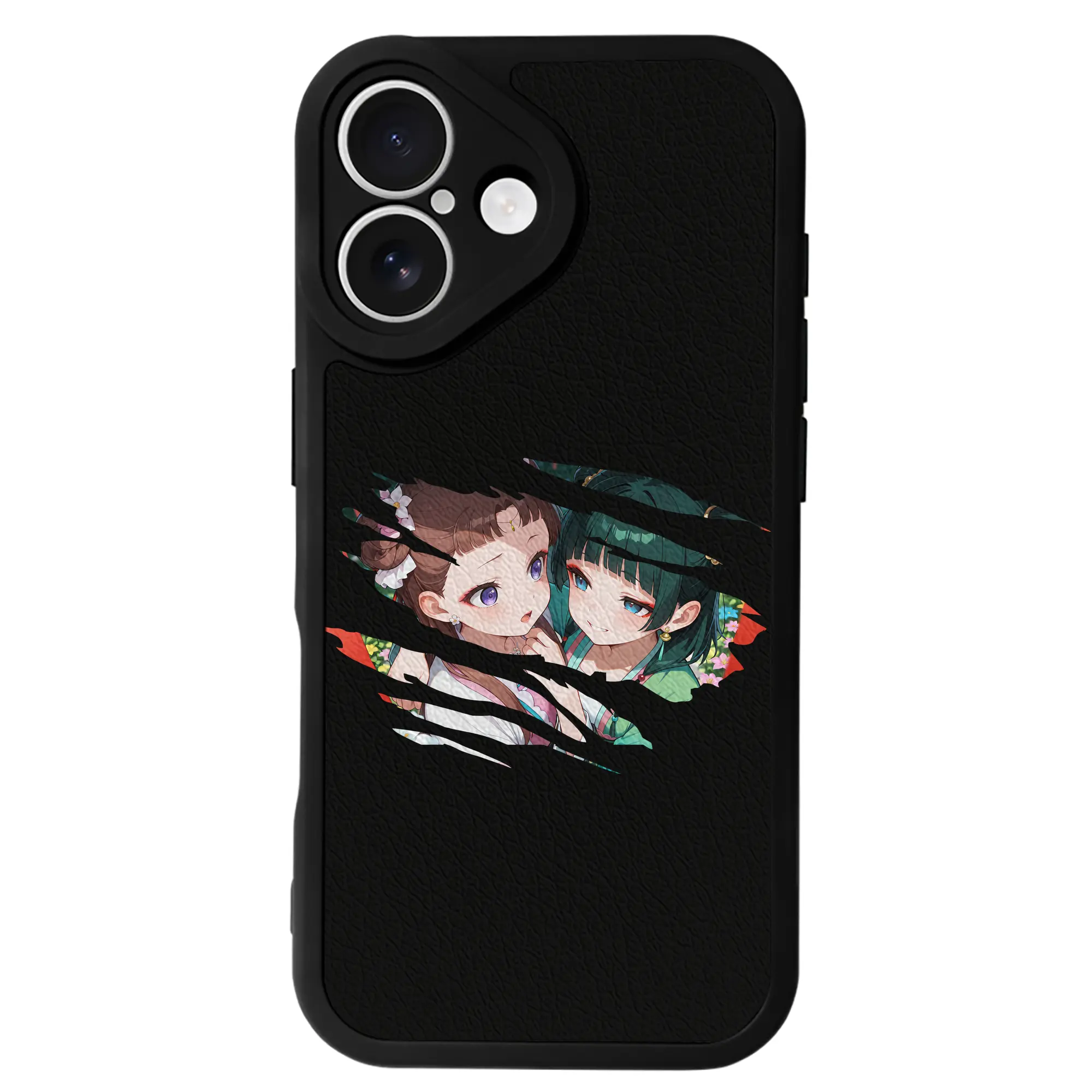 薬屋のひとりごと グッズ,猫猫 - IPhone 16シリーズ対応 ・ シリコンスマホケース ・ レザー調 ・ 高精度フィット ・ 耐衝撃 ・ ワイヤレス充電対応 ・ 精密カット